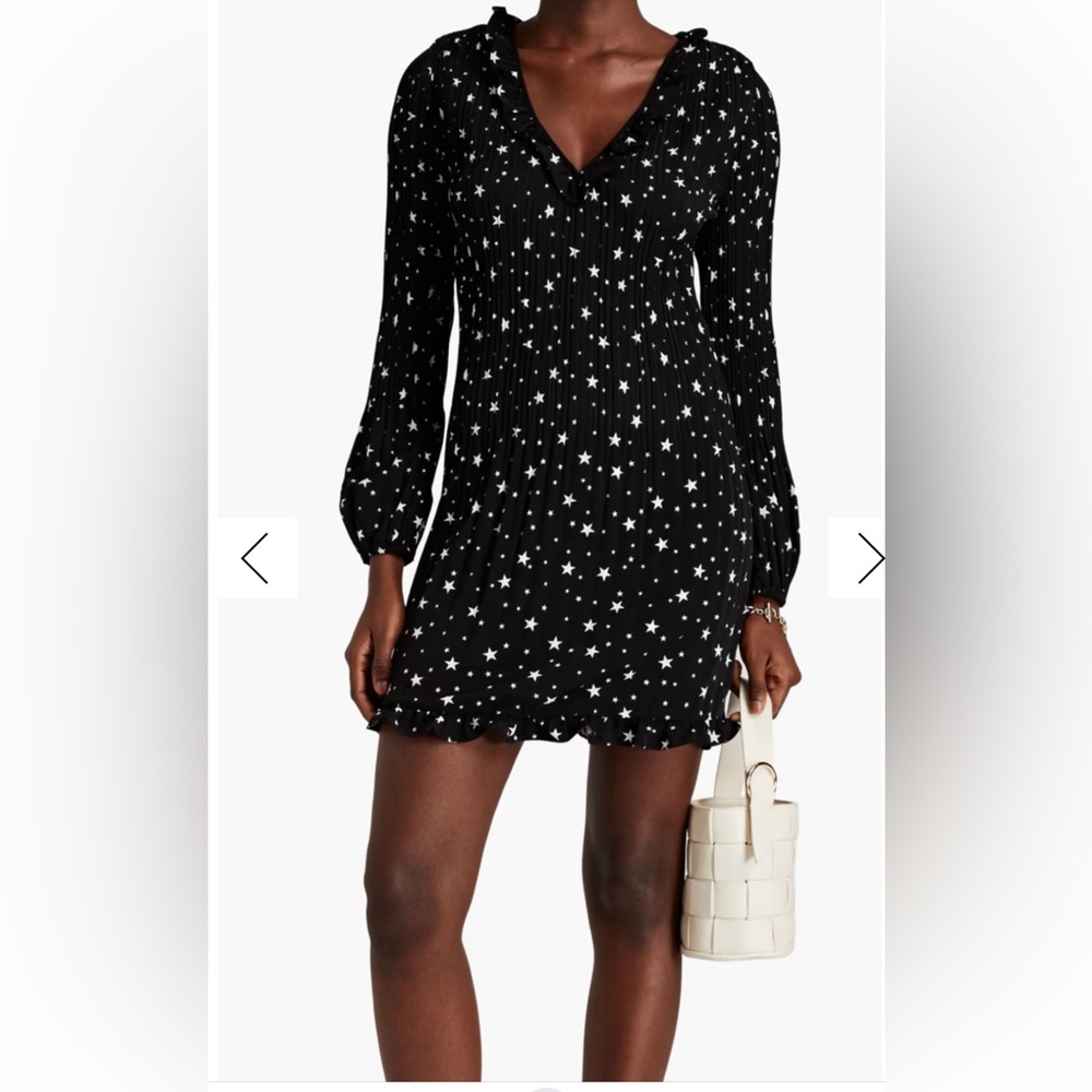 MAJE
Ruffled printed plissé-crepe mini dress
